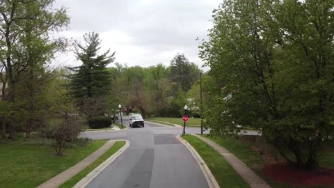 Drone Footage of Work Van Driving Stock Footage 196173513