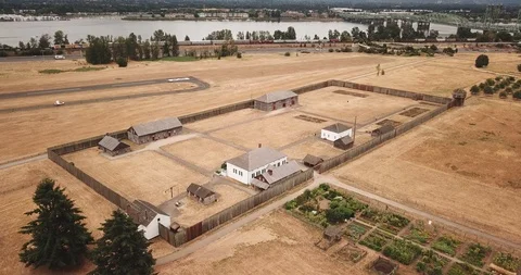 Drone - Fort Vancouver 3 Stock Footage 106419985