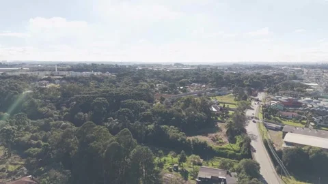 Drone Forward Flight Over Urban Forest Residential Areas and Housing Develo.. Stock-Footage 337784825