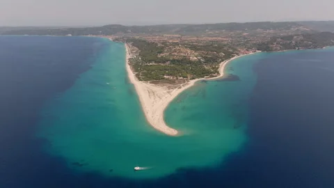 Drone forward motion over Possidi Cape Stock Footage 270145690