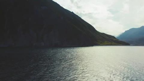 Drone Forward Movement Over Green Hilly Terrain Countryside Stock Footage 335814679