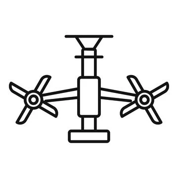 Drone with four propellers flying for delivery service Stock Illustration