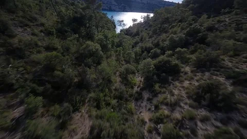 Drone fpv esparron lake Stock Footage 228585536