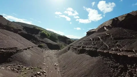 Drone FPV Flying Through the Devil’s Canyon near Agde and Montpellier Stock Footage 302732330
