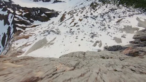 Drone Freestyle  Mountain Landscape With Snow Stock Footage 264928231