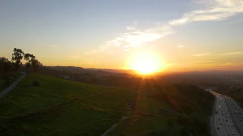 Drone Freeway Sunset 4K 24FPS Video stock 145099537