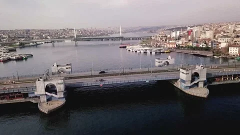 Drone on galata bridge Video stock 147127430