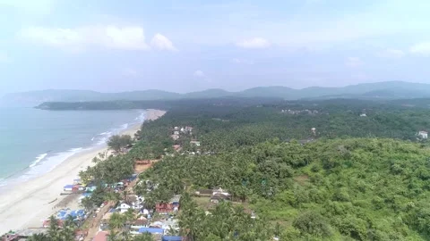 Drone goa beach coastline aerial 002 Stock Footage 331663232