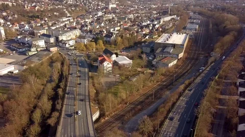 Drone Going Up Showing Streets Stock Footage 103480144
