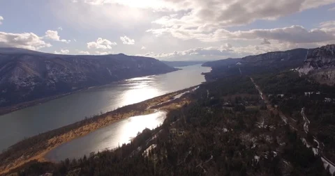 Drone Gorge Winter Sunset Vidéo 95762352