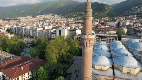Drone Grand Mosque Of Bursa Stock Footage 205223208