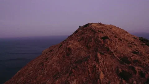 Drone Greece Exploring Patmos' Rugged Cliffs with Stunning Aerial Footage Video stock 239537369