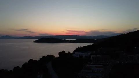 Drone Greece sunset Stock Footage 193391592