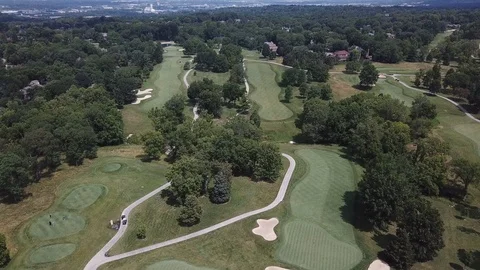 Drone of Green Golf Course Stock Footage 112147623