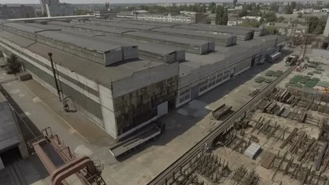 Drone. Guild huge plant engineering. Industrial territory, top view. Stock-Footage 101781153