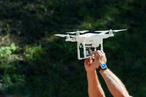 Drone in hands Stock Photos