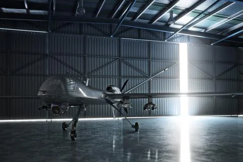 Drone in hanger Stock Illustration