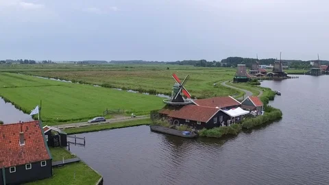 DRONE HD WINDMILL HOLLAND NETHERLANDS 2 Stock Footage 102581953