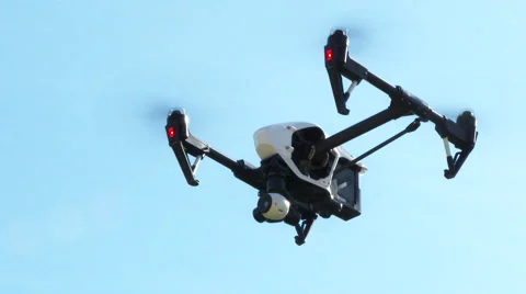 Drone Helicopter Flying Close Up Stock Footage