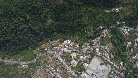 Drone high altitude view over French houses and pools Video stock 331710173