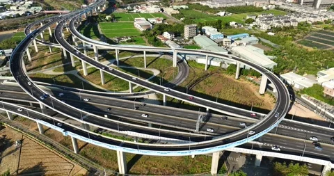 Drone: High Angle View Of City Street in Taiwan Stock Footage 233226282