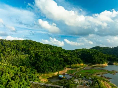 Drone High angle view fly over land at phuket island Thailand Stock Photos