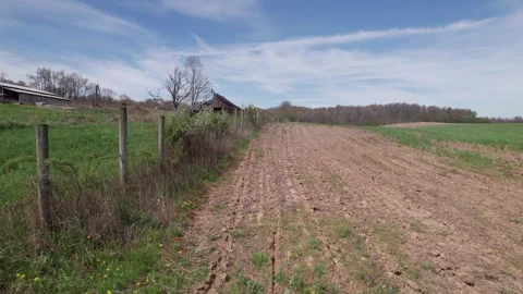 Drone high view of Ohio country side and rural landscape with farms Stock Footage 283004482