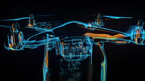 Drone Holographic Animation Stock Footage