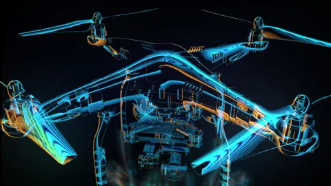 Drone Holographic Animation Stock Footage 152336892