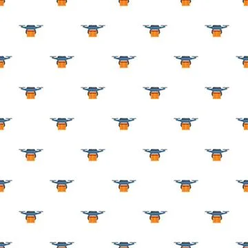 Drone home delivery service pattern for logistics Stock Illustration