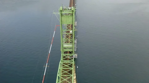 Drone Hood River Bridge 4K 30FPS Stock Footage 134209745