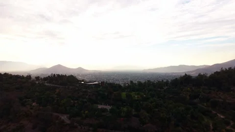 Drone Horizontal Forward Flight Revealing a Vast City Valley from San Crist.. Stock Footage 339254176