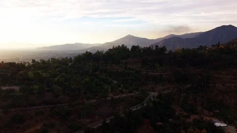 Drone Horizontal Panoramic Tracking Shot of San Cristobal Forested Hills an.. Vídeos de archivo 339254174