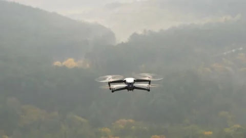 Drone hover above mountain abyss Stock Footage 147455630