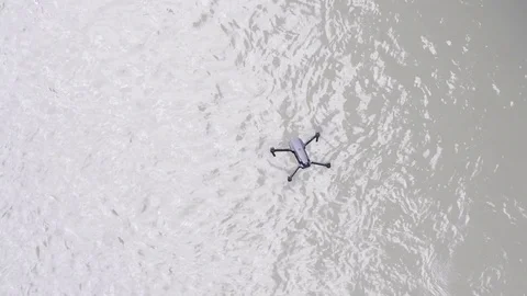 Drone hovering above mountain river water Stock Footage 77964621