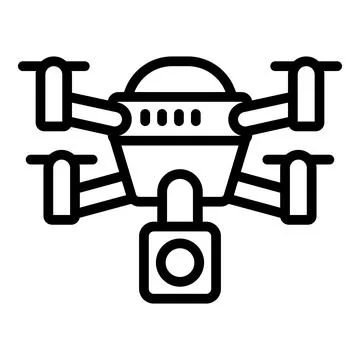 Drone hovering and recording with camera Stock Illustration