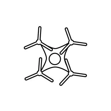 Drone Hovering on a Clean White Background Stock Illustration