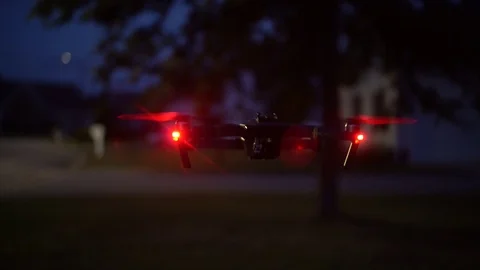 Drone Hovering At Night Stock Footage 121067861