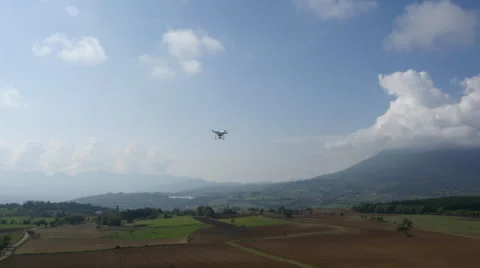 Drone hovering over beautiful landscape Stock Footage 64344482