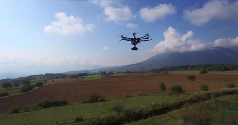 Drone hovering over beautiful landscape Video stock 64344532