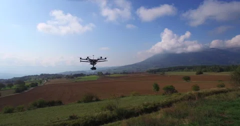 Drone hovering over beautiful landscape Video stock 64344533