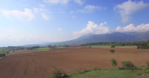 Drone hovering over beautiful landscape Stock Footage 64344638