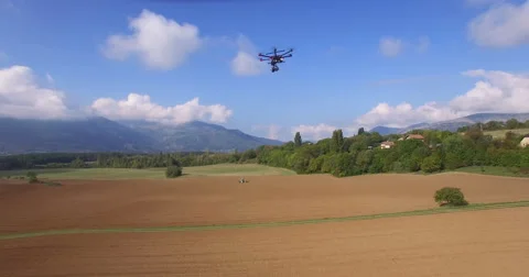 Drone hovering over beautiful landscape Video stock 64344758