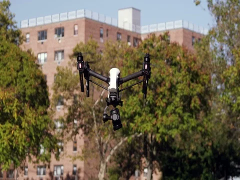 Drone Hovering over the Park with Camera Stock Footage 85145241