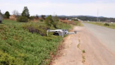Drone Hovering in Slow Motion with Shallow Depth of Field Video stock 203195312