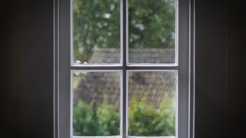 Drone Hovers Outside a Suburban Window Stock Footage 116035086