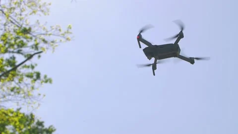 Drone Hovers In The Sky Stock Footage 135783852