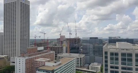 Drone Hyperlapse Ascending over Downtown Atlanta Stock Footage 141011274