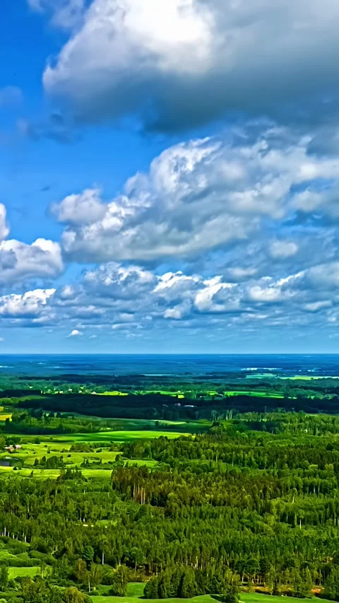 Drone Hyperlapse of Cloud Shadows Crossing Forest and Farmland Stock Footage 321044170