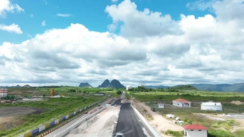 Drone Hyperlapse of Construction with cloudy Stock Footage 308917917